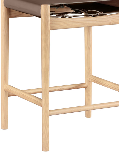 Isolde Brown Vegan Leather Upholstered Counter Stool , 1 Piece (Style 1)