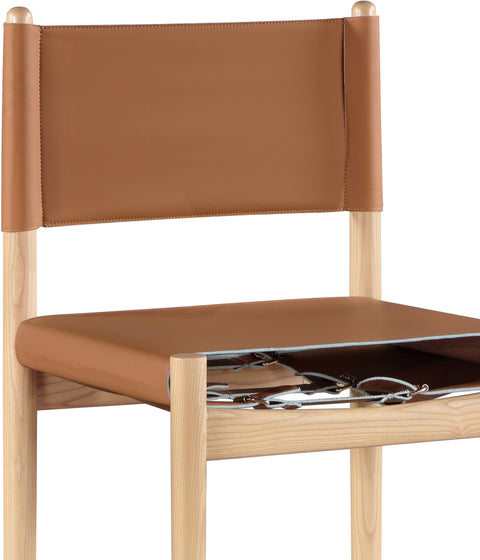 Isolde Cognac Vegan Leather Upholstered Counter Stool , 1 Piece (Style 1)