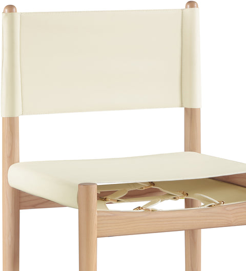 Isolde Cream Vegan Leather Upholstered Counter Stool , 1 Piece (Style 1)