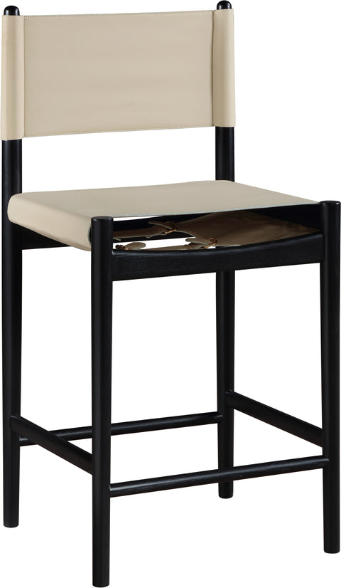 Isolde Beige Vegan Leather Upholstered Counter Stool , 1 Piece (Style 1)