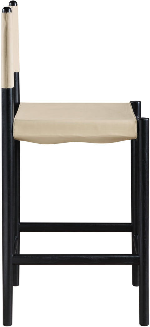 Isolde Beige Vegan Leather Upholstered Counter Stool , 1 Piece (Style 1)