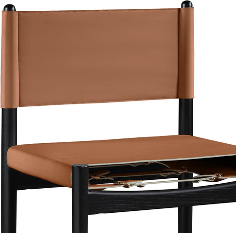 Isolde Cognac Vegan Leather Upholstered Counter Stool , 1 Piece (Style 2)