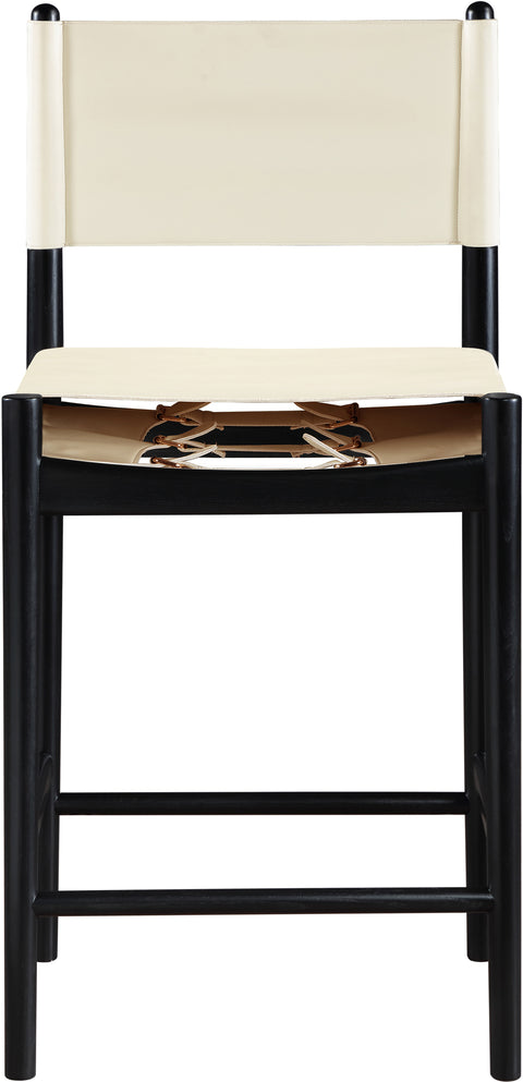 Isolde Cream Vegan Leather Upholstered Counter Stool , 1 Piece (Style 2)