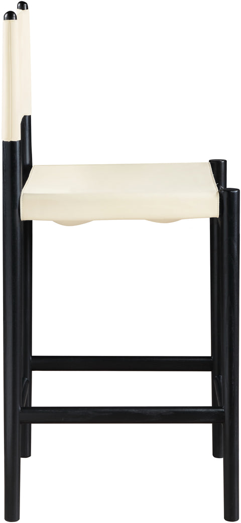 Isolde Cream Vegan Leather Upholstered Counter Stool , 1 Piece (Style 2)