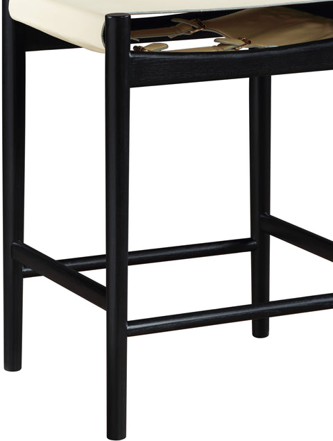 Isolde Cream Vegan Leather Upholstered Counter Stool , 1 Piece (Style 2)