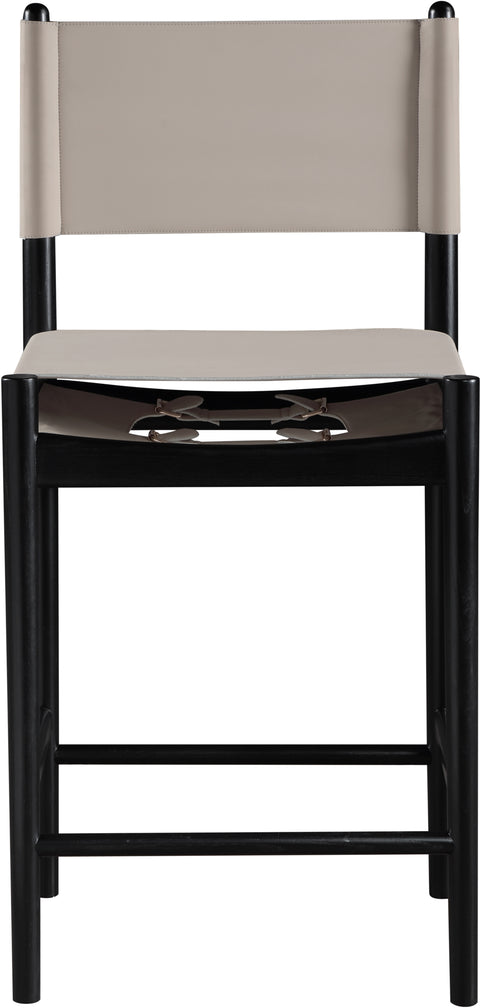 Isolde Taupe Vegan Leather Upholstered Counter Stool, 1 Piece