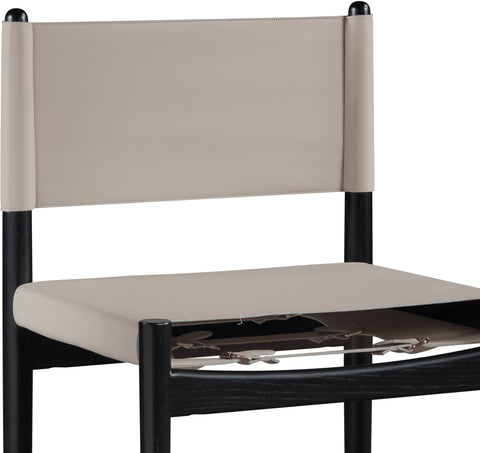 Isolde Taupe Vegan Leather Upholstered Counter Stool, 1 Piece
