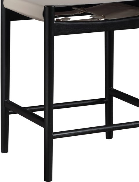 Isolde Taupe Vegan Leather Upholstered Counter Stool, 1 Piece