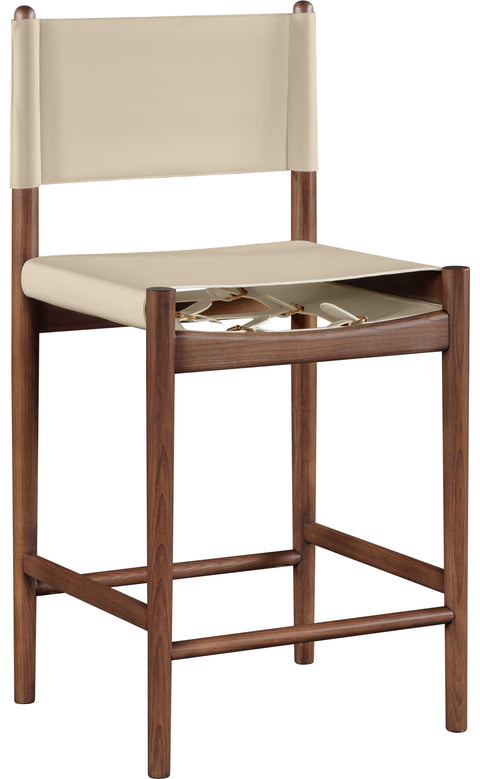 Isolde Beige Vegan Leather Upholstered Counter Stool , 1 Piece (Style 2)