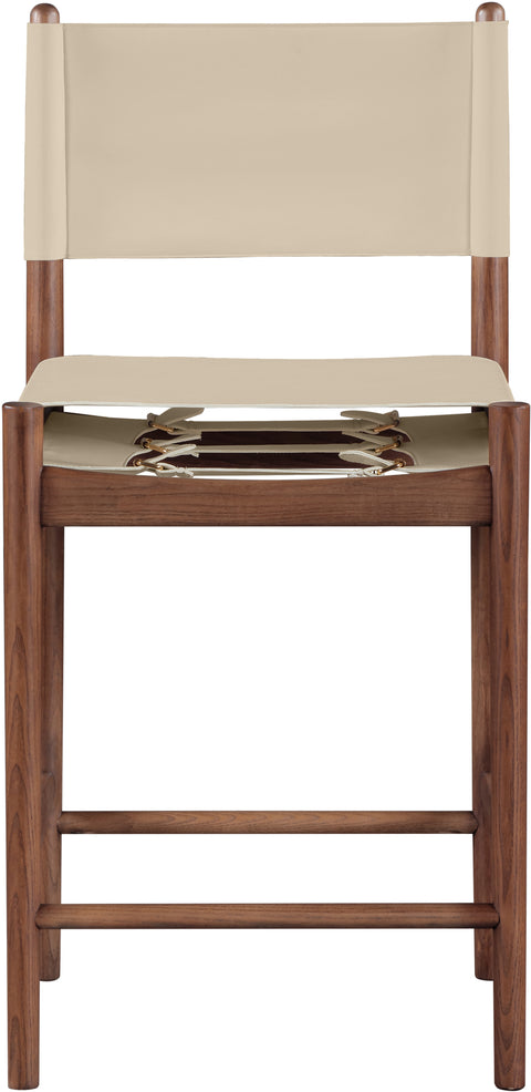 Isolde Beige Vegan Leather Upholstered Counter Stool , 1 Piece (Style 2)