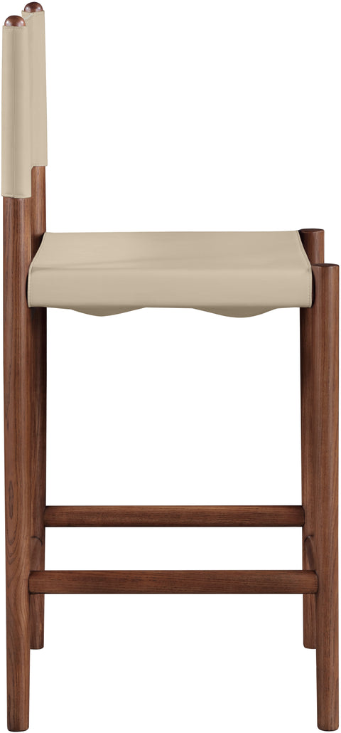 Isolde Beige Vegan Leather Upholstered Counter Stool , 1 Piece (Style 2)