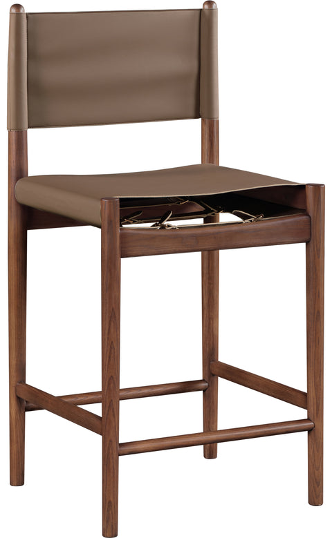 Isolde Brown Vegan Leather Upholstered Counter Stool , 1 Piece (Style 2)