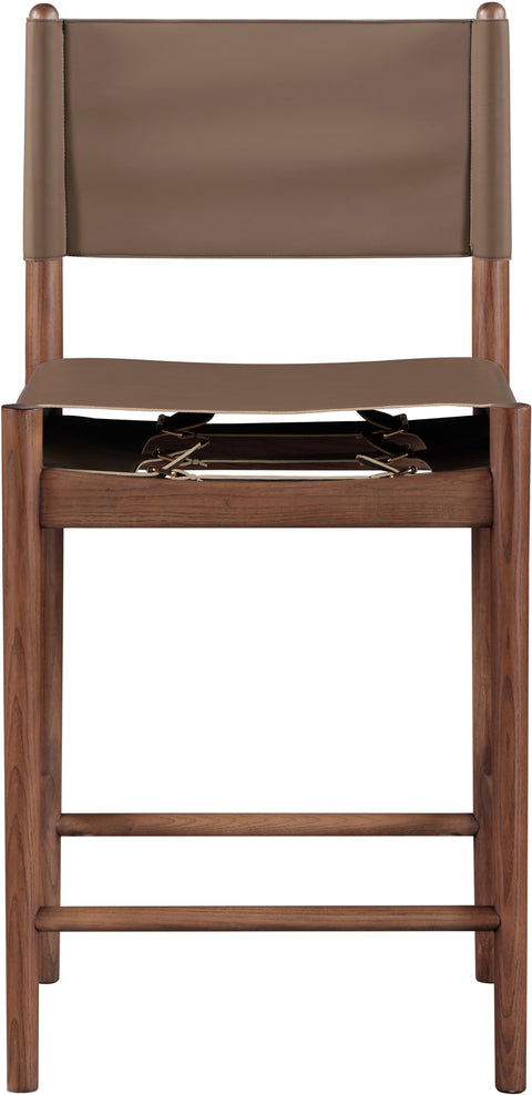 Isolde Brown Vegan Leather Upholstered Counter Stool , 1 Piece (Style 2)