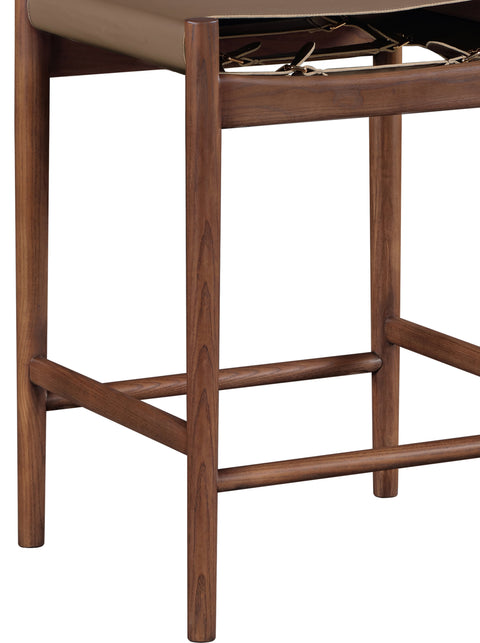 Isolde Brown Vegan Leather Upholstered Counter Stool , 1 Piece (Style 2)
