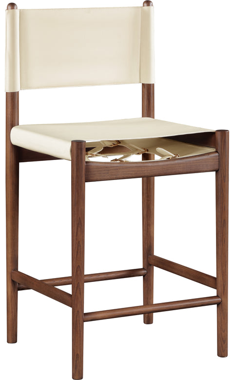 Isolde Cream Vegan Leather Upholstered Counter Stool , 1 Piece (Style 3)