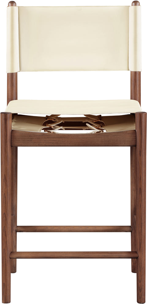 Isolde Cream Vegan Leather Upholstered Counter Stool , 1 Piece (Style 3)