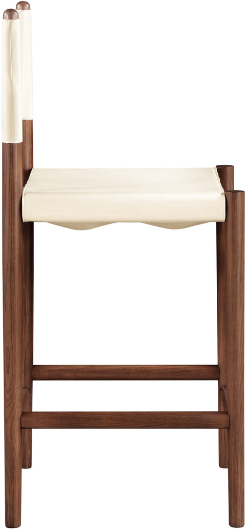 Isolde Cream Vegan Leather Upholstered Counter Stool , 1 Piece (Style 3)