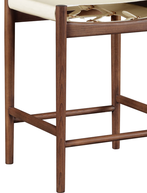 Isolde Cream Vegan Leather Upholstered Counter Stool , 1 Piece (Style 3)