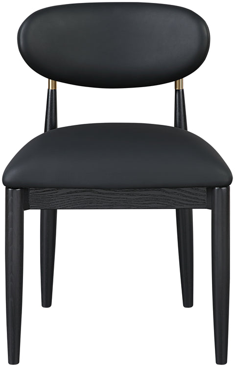 Harlow Black Vegan Leather Upholstered Dining Side Chair , 2-Piece (Style 2)