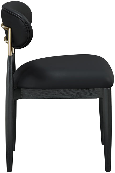 Harlow Black Vegan Leather Upholstered Dining Side Chair , 2-Piece (Style 2)