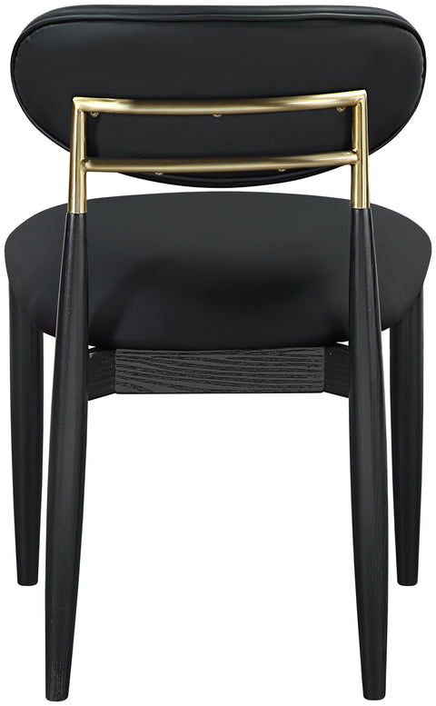 Harlow Black Vegan Leather Upholstered Dining Side Chair , 2-Piece (Style 2)