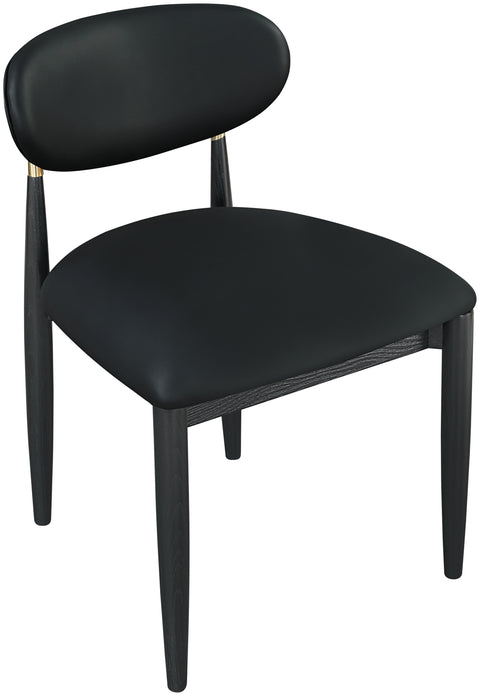 Harlow Black Vegan Leather Upholstered Dining Side Chair , 2-Piece (Style 2)