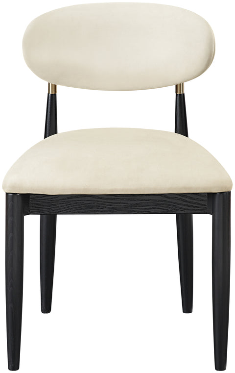 Harlow Cream Vegan Leather Upholstered Dining Side Chair , 2-Piece (Style 2)