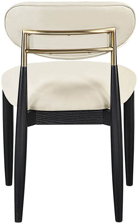 Harlow Cream Vegan Leather Upholstered Dining Side Chair , 2-Piece (Style 2)