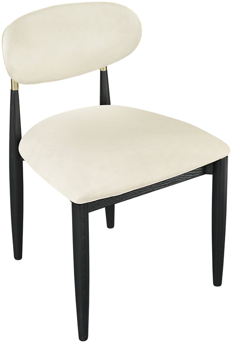 Harlow Cream Vegan Leather Upholstered Dining Side Chair , 2-Piece (Style 2)