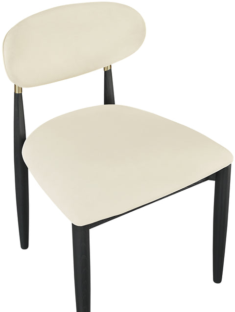 Harlow Cream Vegan Leather Upholstered Dining Side Chair , 2-Piece (Style 2)