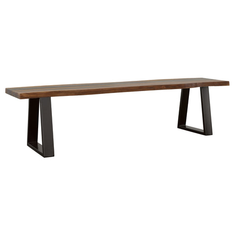 Dianella Live Edge Wood Dining Bench Grey SheeshamGrey Sheesham