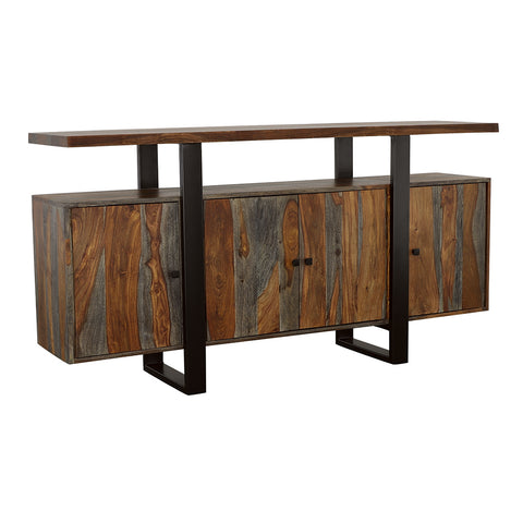 Dianella 4-door Solid Wood Sideboard Buffet Grey SheeshamGrey Sheesham
