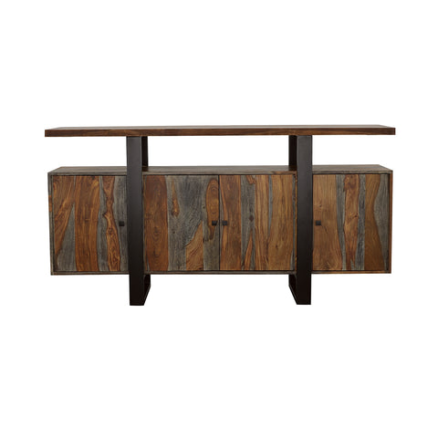 Dianella 4-door Solid Wood Sideboard Buffet Grey SheeshamGrey Sheesham