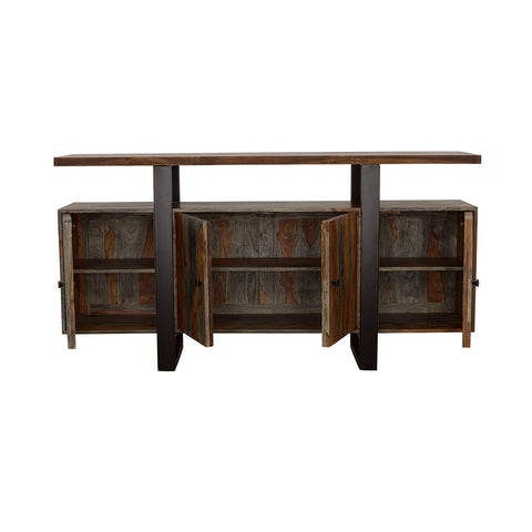 Dianella 4-door Solid Wood Sideboard Buffet Grey SheeshamGrey Sheesham