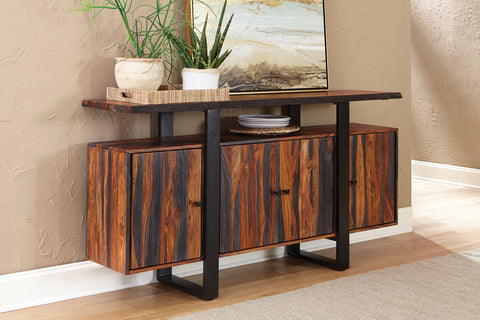 Dianella 4-door Solid Wood Sideboard Buffet Grey SheeshamGrey Sheesham