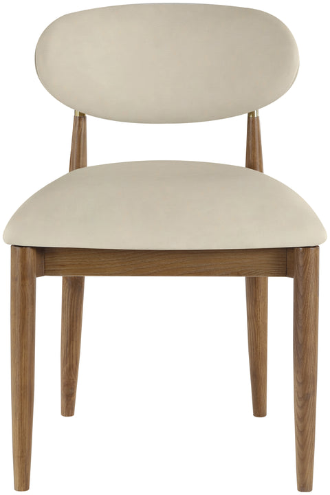 Harlow Beige Vegan Leather Upholstered Dining Side Chair, 2-Piece