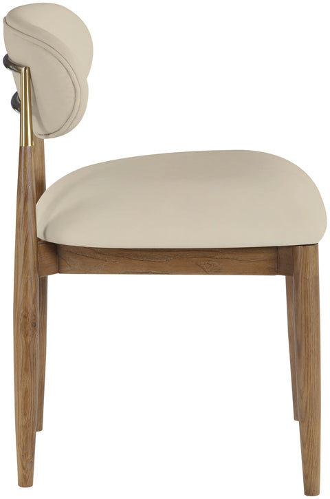 Harlow Beige Vegan Leather Upholstered Dining Side Chair, 2-Piece