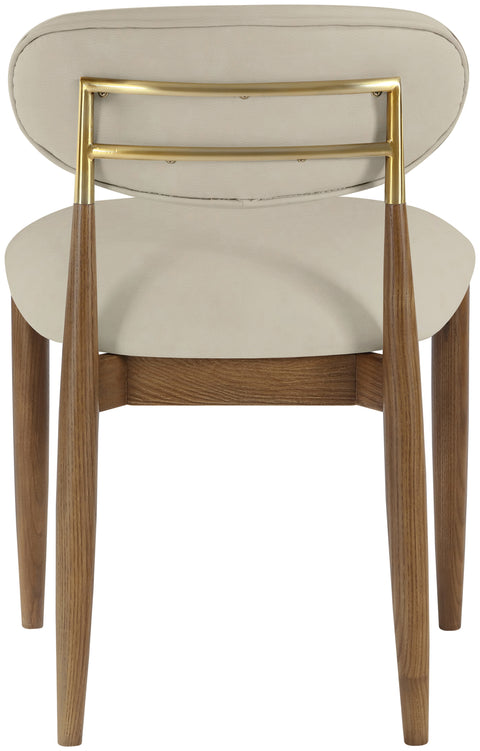 Harlow Beige Vegan Leather Upholstered Dining Side Chair, 2-Piece