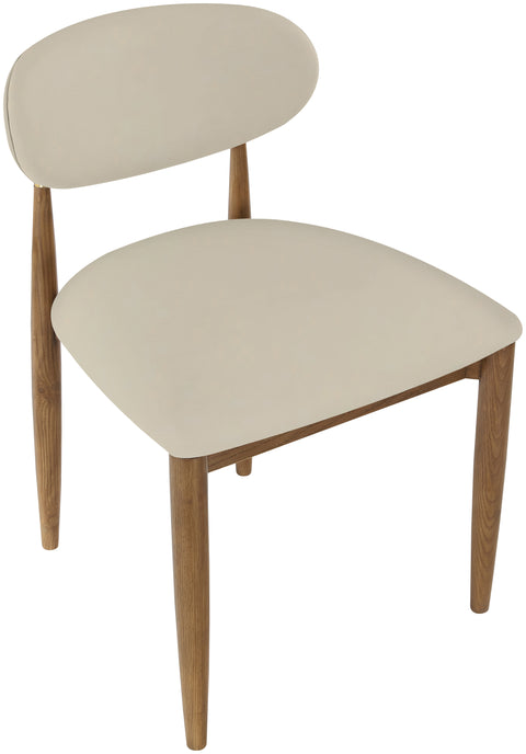 Harlow Beige Vegan Leather Upholstered Dining Side Chair, 2-Piece