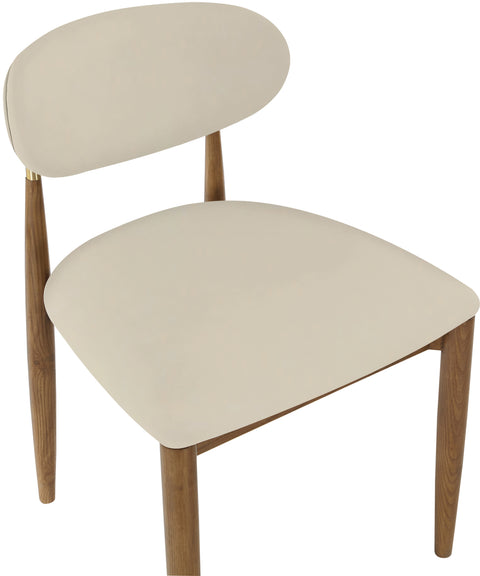 Harlow Beige Vegan Leather Upholstered Dining Side Chair, 2-Piece