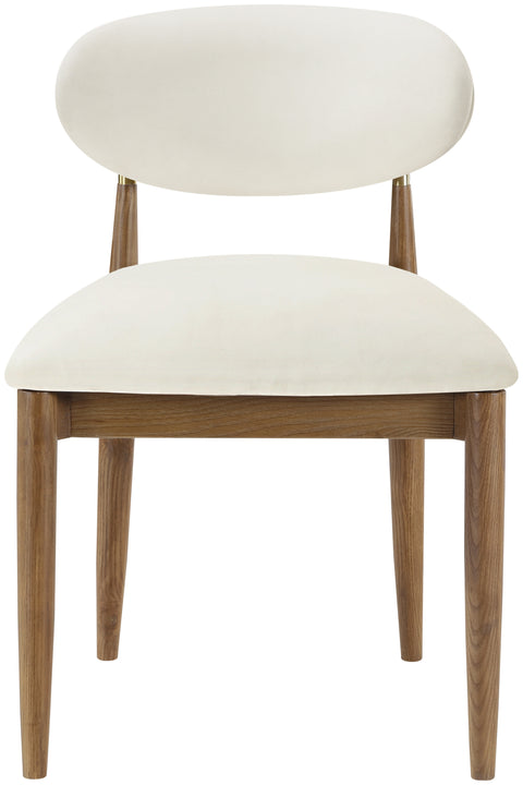 Harlow Cream Vegan Leather Upholstered Dining Side Chair , 2-Piece (Style 3)