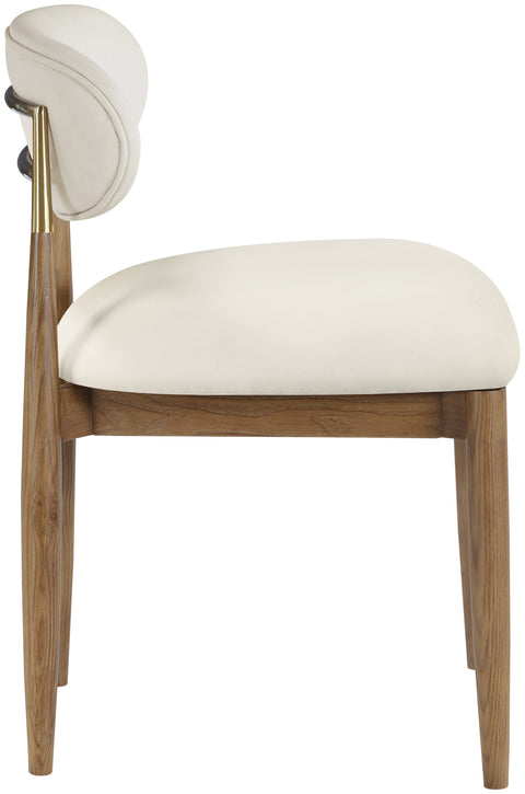 Harlow Cream Vegan Leather Upholstered Dining Side Chair , 2-Piece (Style 3)