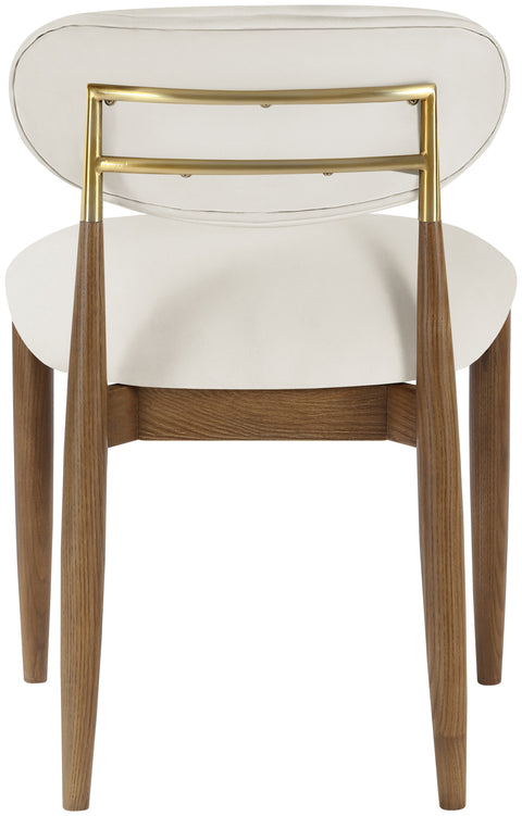 Harlow Cream Vegan Leather Upholstered Dining Side Chair , 2-Piece (Style 3)