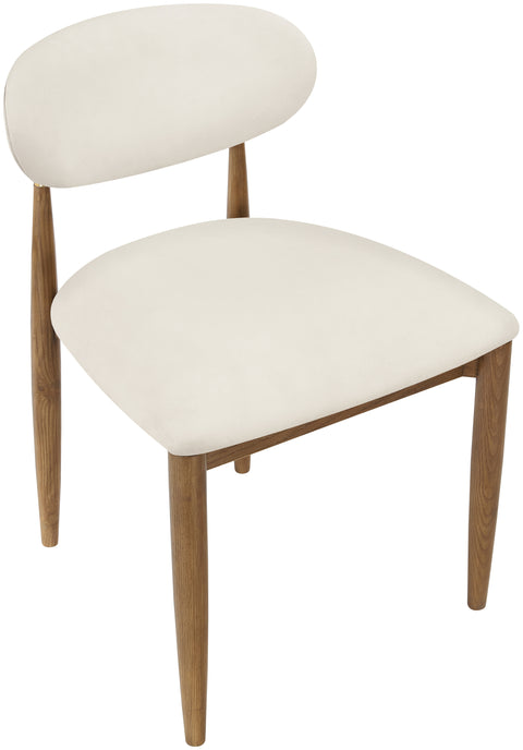Harlow Cream Vegan Leather Upholstered Dining Side Chair , 2-Piece (Style 3)