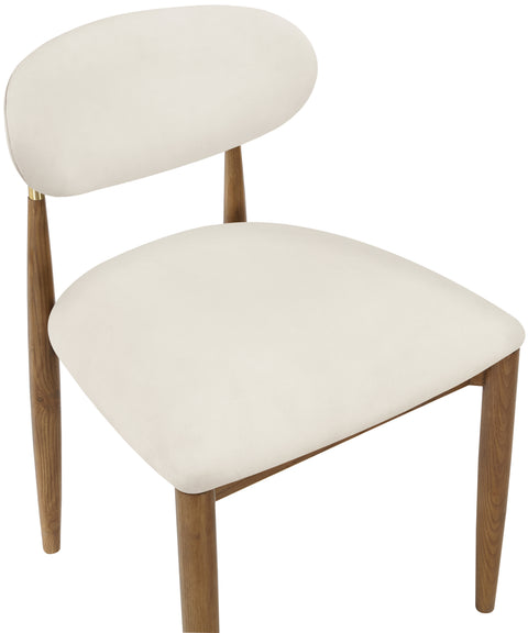 Harlow Cream Vegan Leather Upholstered Dining Side Chair , 2-Piece (Style 3)