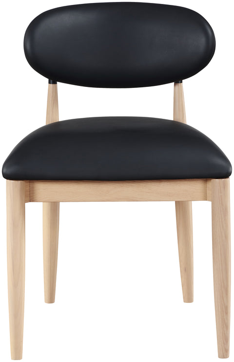 Harlow Black Vegan Leather Upholstered Dining Side Chair , 2-Piece (Style 3)