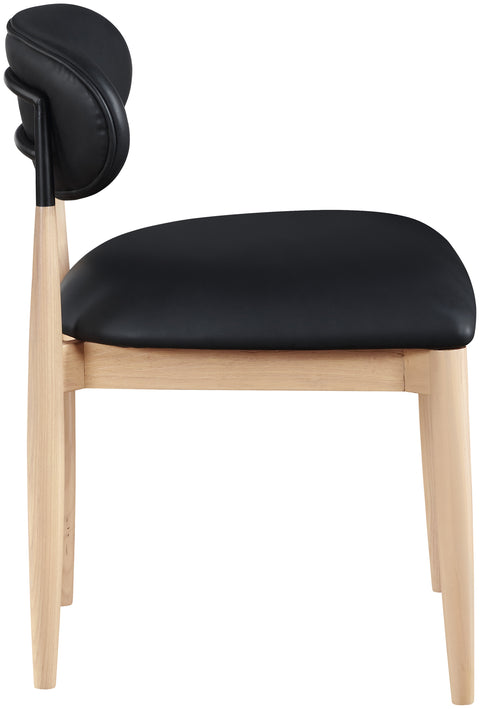 Harlow Black Vegan Leather Upholstered Dining Side Chair , 2-Piece (Style 3)