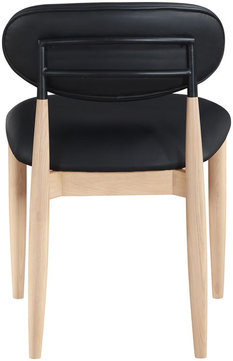 Harlow Black Vegan Leather Upholstered Dining Side Chair , 2-Piece (Style 3)