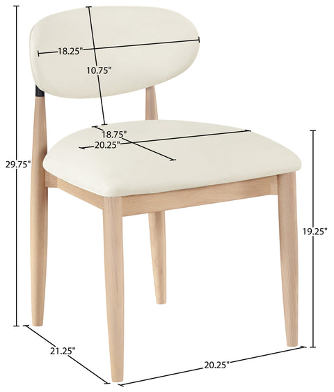 Harlow Cream Vegan Leather Upholstered Dining Side Chair , 2-Piece (Style 4)