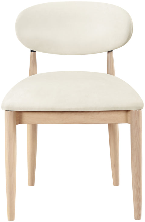 Harlow Cream Vegan Leather Upholstered Dining Side Chair , 2-Piece (Style 4)